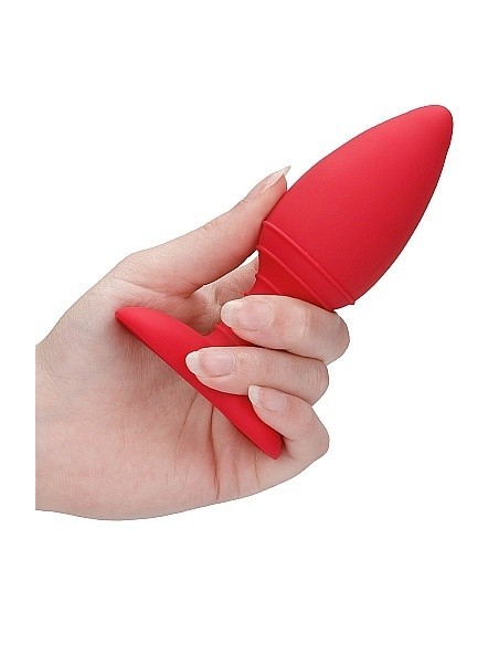 Wibrujący korek analny Heating Anal Butt Plug - Glow - Red - Kulki i korki analne wibrujące - 5