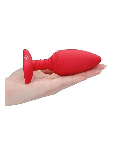 Wibrujący korek analny Heating Anal Butt Plug - Glow - Red - Kulki i korki analne wibrujące - 6