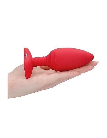 Wibrujący korek analny Heating Anal Butt Plug - Glow - Red - Kulki i korki analne wibrujące - 6