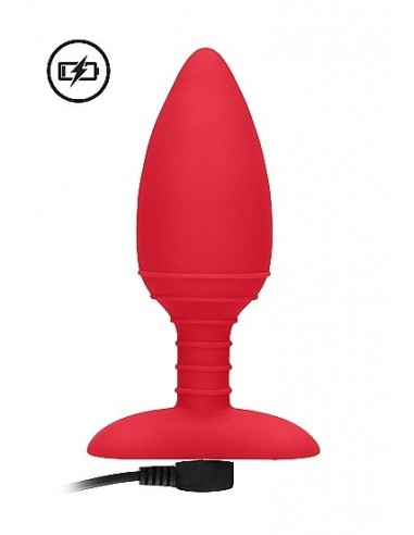 Wibrujący korek analny Heating Anal Butt Plug - Glow - Red - Kulki i korki analne wibrujące - 7