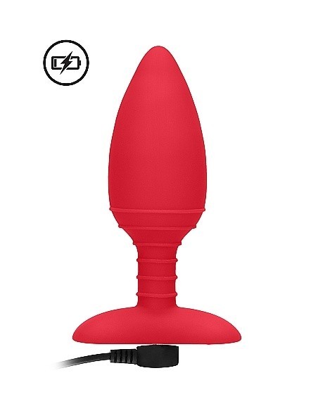 Wibrujący korek analny Heating Anal Butt Plug - Glow - Red - Kulki i korki analne wibrujące - 7