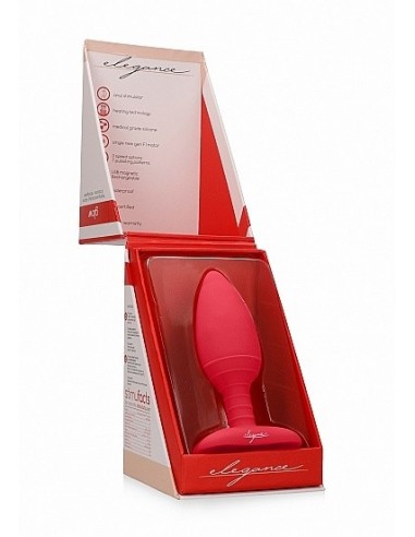 Wibrujący korek analny Heating Anal Butt Plug - Glow - Red - Kulki i korki analne wibrujące - 8