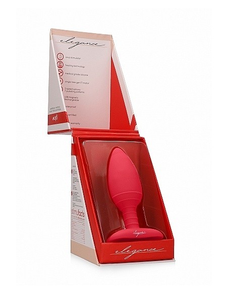 Wibrujący korek analny Heating Anal Butt Plug - Glow - Red - Kulki i korki analne wibrujące - 8