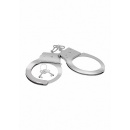 Kajdanki metalowe Metal Handcuffs ze stalowym łańcuchem i przyciskiem awaryjnego zwolnienia - 3