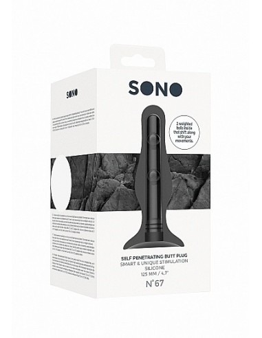 Korek analny zatyczka No. 67 - Self Penetrating Butt Plug - Black - Korki analne silikonowe - 2