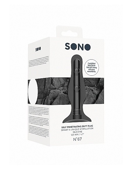 Korek analny zatyczka No. 67 - Self Penetrating Butt Plug - Black - Korki analne silikonowe - 2
