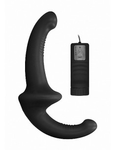 Strapon Z Wibracjami Vibrating Silicone Strapless Strapon - Black - Strap-ony, dilda na pasku z wibracją - 1