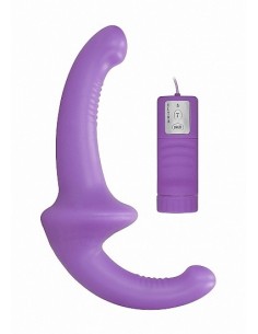 Strapon Z Wibracjami Vibrating Silicone Strapless Strapon - Purple - Strap-ony, dilda na pasku z wibracją - 1
