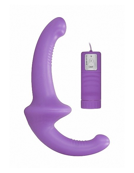Strapon Z Wibracjami Vibrating Silicone Strapless Strapon - Purple - Strap-ony, dilda na pasku z wibracją - 1