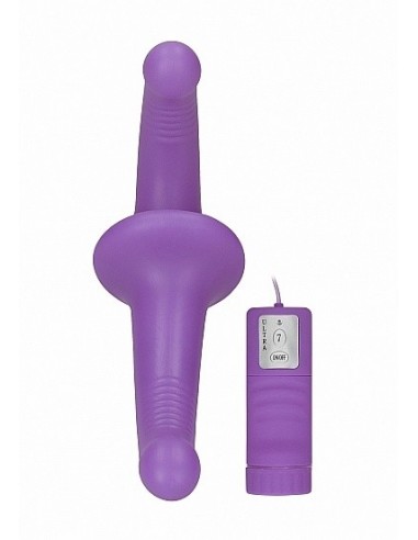 Strapon Z Wibracjami Vibrating Silicone Strapless Strapon - Purple - Strap-ony, dilda na pasku z wibracją - 3