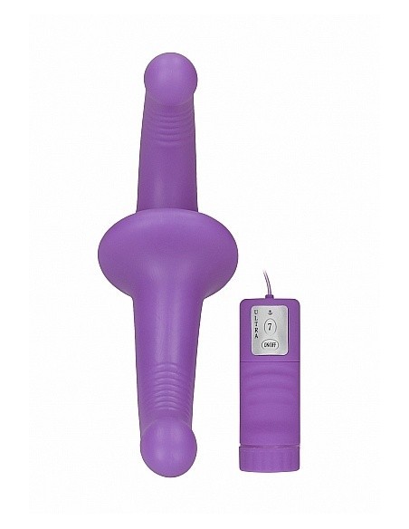 Strapon Z Wibracjami Vibrating Silicone Strapless Strapon - Purple - Strap-ony, dilda na pasku z wibracją - 3