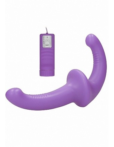 Strapon Z Wibracjami Vibrating Silicone Strapless Strapon - Purple - Strap-ony, dilda na pasku z wibracją - 4