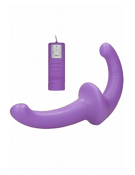 Strapon Z Wibracjami Vibrating Silicone Strapless Strapon - Purple - Strap-ony, dilda na pasku z wibracją - 4
