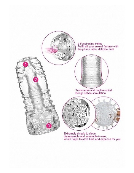 Masturbator No. 68 - Stroker - Translucent - Masturbatory i Sztuczne pochwy - 5