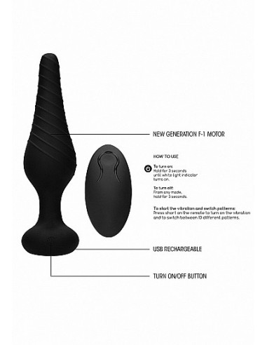 Wibrujący korek analny No. 77 - Remote Controlled Vibrating Anal Plug - Back - Kulki i korki analne wibrujące - 4