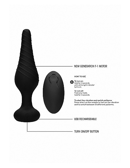 Wibrujący korek analny No. 77 - Remote Controlled Vibrating Anal Plug - Back - Kulki i korki analne wibrujące - 4