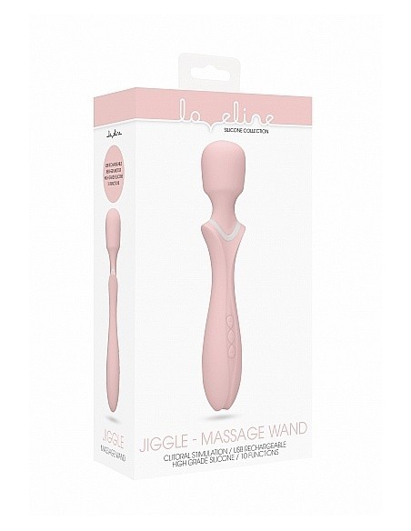 Masażer WAND Loveline Jiggle - Pink - Wibratory Magic Wand - 2