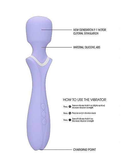 Masażer WAND Loveline Jiggle - Purple - Wibratory Magic Wand - 9
