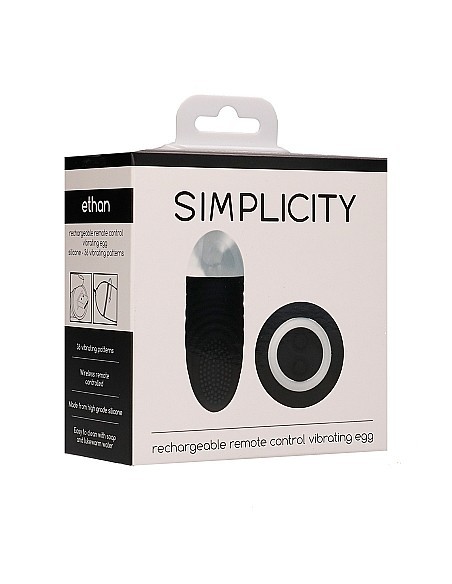 Bezprzewodowe jajeczko wibrujące Ethan Black - Wibratory Jajeczka - 2