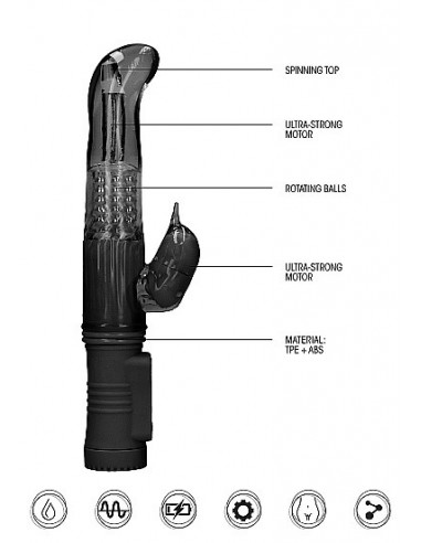 Wibrator Króliczek Rotating Dolphin - Black - Wibratory Króliczki - 10