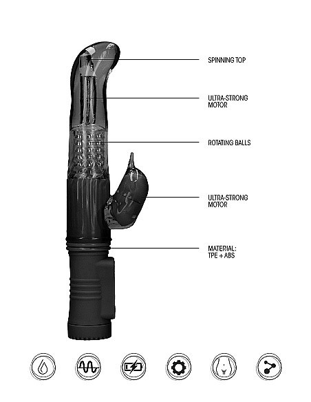 Wibrator Króliczek Rotating Dolphin - Black - Wibratory Króliczki - 10