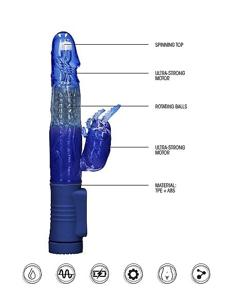 Wibrator Króliczek Rotating Beetle - Blue - Wibratory Króliczki - 10