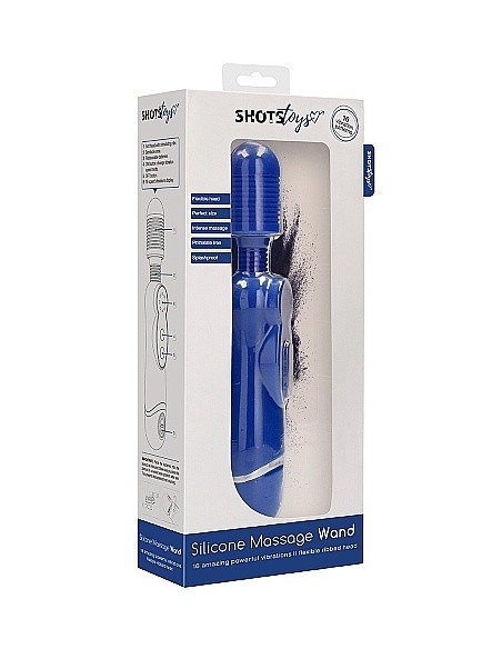 Masażer WAND Silicone Massage Wand - Blue - Wibratory Magic Wand - 2