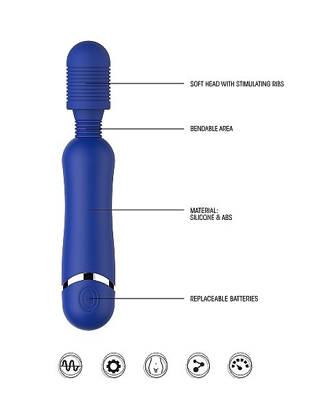 Masażer WAND Silicone Massage Wand - Blue - Wibratory Magic Wand - 9