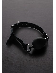 Knebel erotyczny Oval Silicone Ball Gag - Black - Kneble do ust - 1