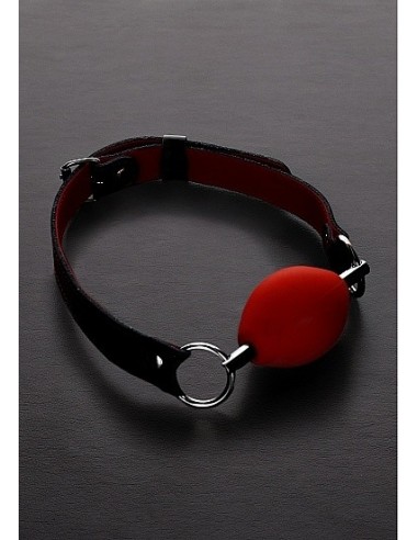 Knebel erotyczny Oval Silicone Ball Gag - Red - Kneble do ust - 1
