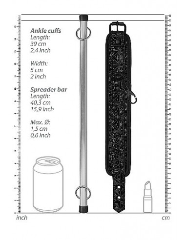 Kajdanki erotyczne Luxury Spreader Bar - Black - Kajdanki erotyczne - 4