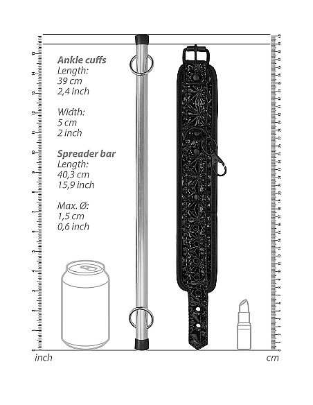 Kajdanki erotyczne Luxury Spreader Bar - Black - Kajdanki erotyczne - 4