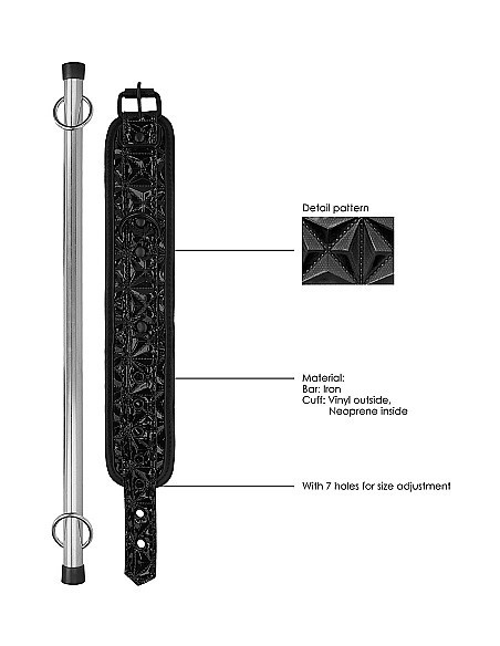 Kajdanki erotyczne Luxury Spreader Bar - Black - Kajdanki erotyczne - 11
