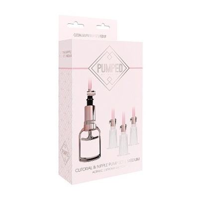 Pompki na sutki Clitoral / Nipple Pump Set Medium - Rose Gold - 1 2