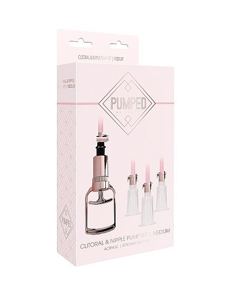 Pompki na sutki Clitoral / Nipple Pump Set Medium - Rose Gold - Pompki do sutków i pochwy - 2