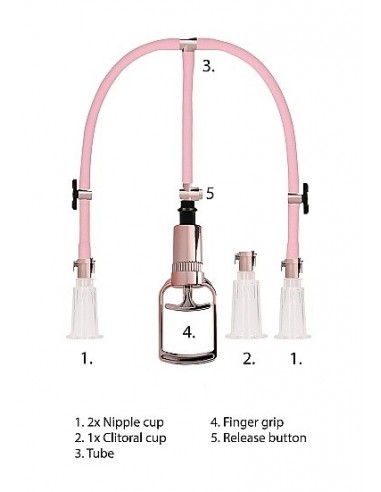 Pompki na sutki Clitoral / Nipple Pump Set Medium - Rose Gold - Pompki do sutków i pochwy - 11