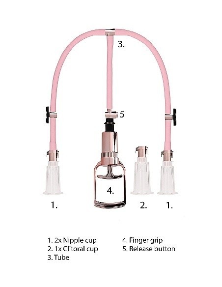 Pompki na sutki Clitoral / Nipple Pump Set Medium - Rose Gold - Pompki do sutków i pochwy - 11