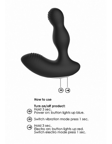 Masażer prostaty Remote Controlled E-Stim / Vibrating Black - Masażery i stymulatory prostaty - 12