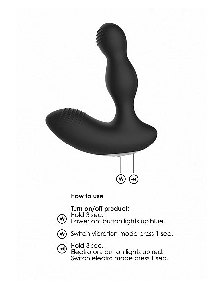 Masażer prostaty Remote Controlled E-Stim / Vibrating Black - Masażery i stymulatory prostaty - 12