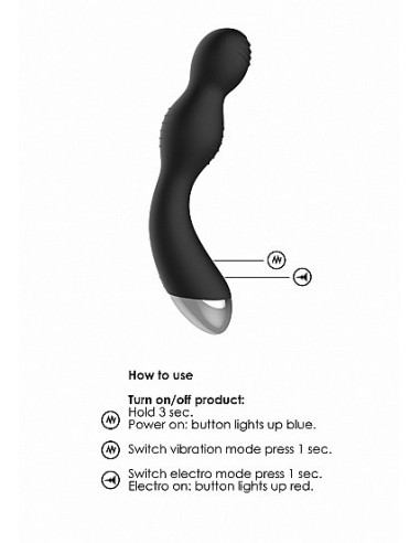 Wibrator analny Remote Controlled E-Stim / Vibrating G/P-Spot Vibrator - Black - Masażery i stymulatory prostaty - 14
