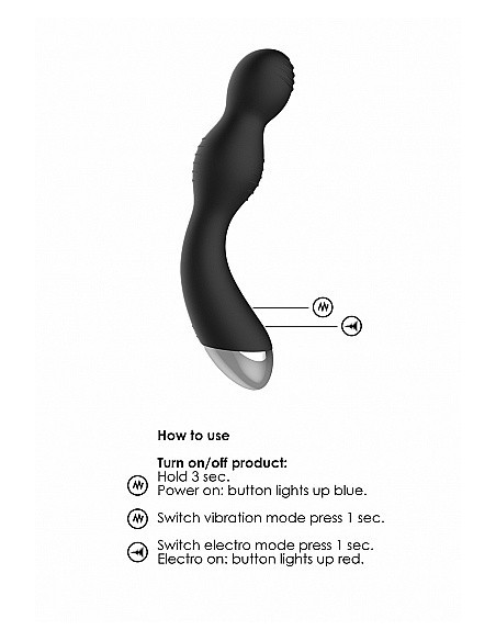 Wibrator analny Remote Controlled E-Stim / Vibrating G/P-Spot Vibrator - Black - Masażery i stymulatory prostaty - 14