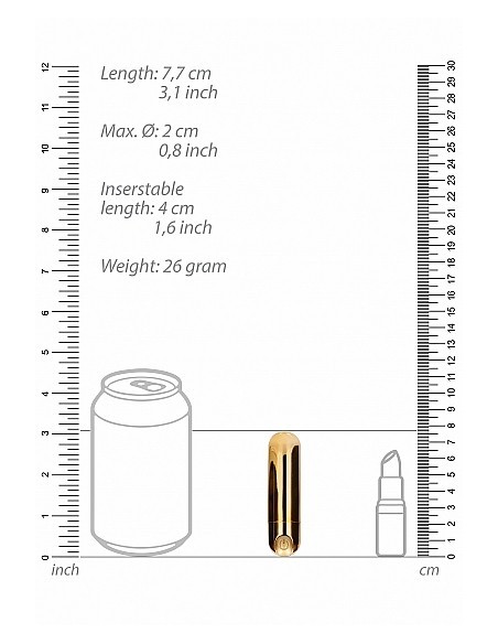 Wibrator mini 10 Speed Rechargeable Bullet - Gold - Wibratory Mini - 3