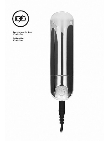 Wibrator mini 10 Speed Rechargeable Bullet - Silver - Wibratory Mini - 7