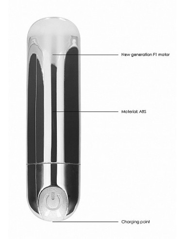 Wibrator mini 10 Speed Rechargeable Bullet - Silver - Wibratory Mini - 8