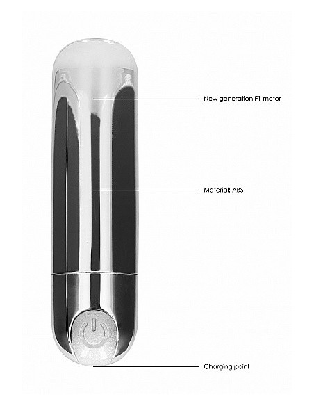 Wibrator mini 10 Speed Rechargeable Bullet - Silver - Wibratory Mini - 8