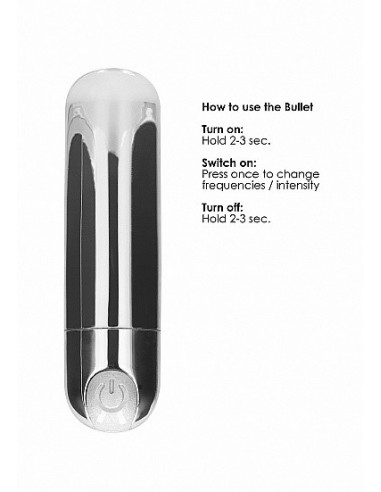 Wibrator mini 10 Speed Rechargeable Bullet - Silver - Wibratory Mini - 9