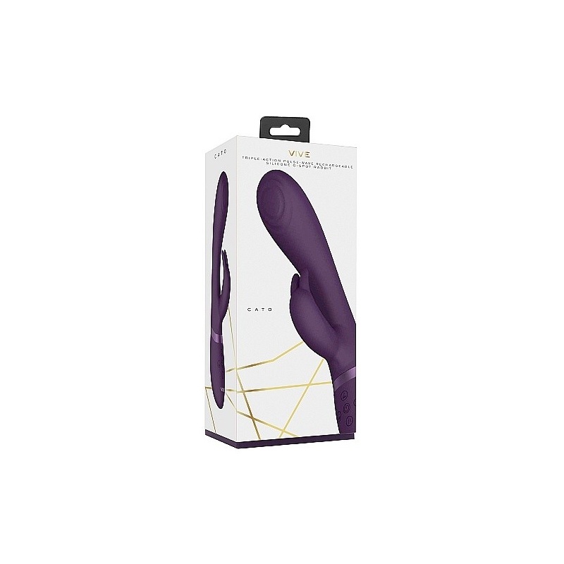 Wibrator typu króliczek Cato Pulse G-Spot Rabbit Purple - 3 silniki, 10 trybów, długość wprowadzania 11 cm - 5