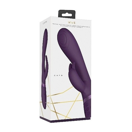 Wibrator typu króliczek Cato Pulse G-Spot Rabbit Purple - 3 silniki, 10 trybów, długość wprowadzania 11 cm - 5