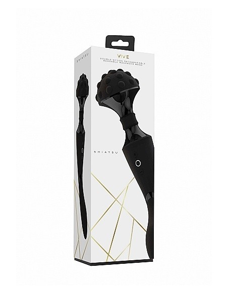 Luksusowy wibrator Shiatsu Bendable Massager Wand - Black - WIBRATORY EKSKLUZYWNE - 3