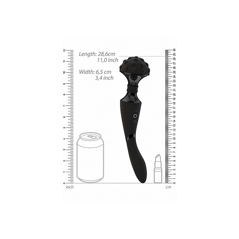 Luksusowy wibrator Shiatsu Bendable Massager Wand - Czarny - 5